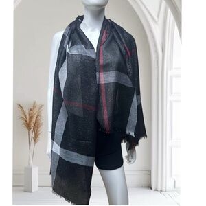 Jessica McClintock Black Grey Scarf NWT [42]
